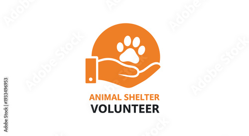 Animal Shelter Volunteer Logo Design Concept.