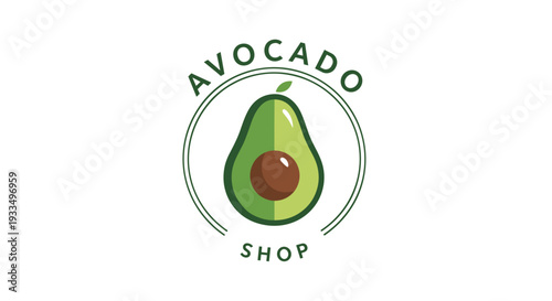 Avocado Half with Pit Logo Design 1.