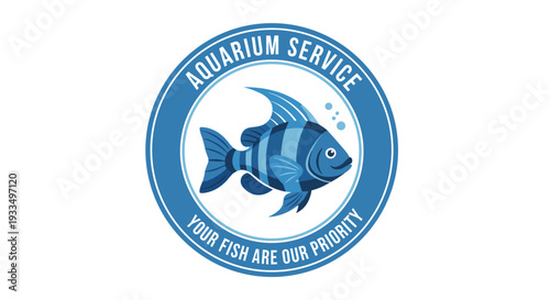 Blue Fish Logo Design for Aquarium.