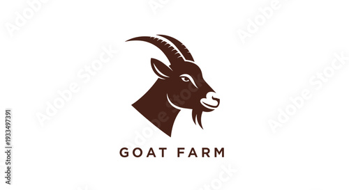 Goat Head Logo Design Illustration.