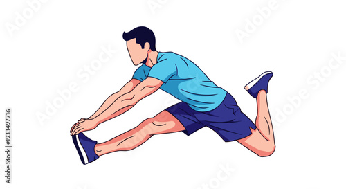 Man Stretching Legs in Exercise Position.