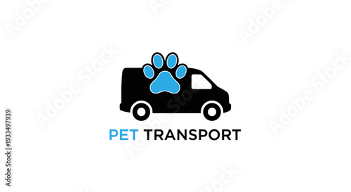Pet Transport Van with Paw Print Logo.