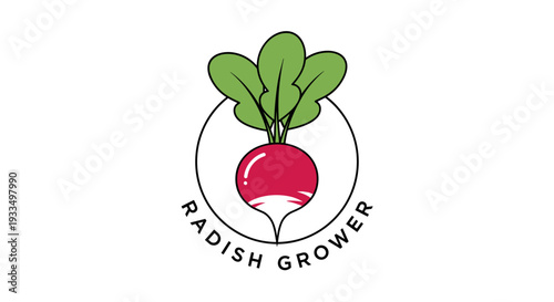 Radish Grower Logo with Red Radish.