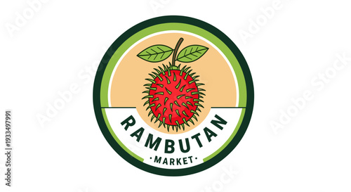 Rambutan Fruit Logo Design Element.