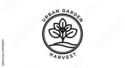 Urban Garden Harvest Logo Design Element.