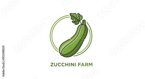 Zucchini Vegetable Logo Design Element.