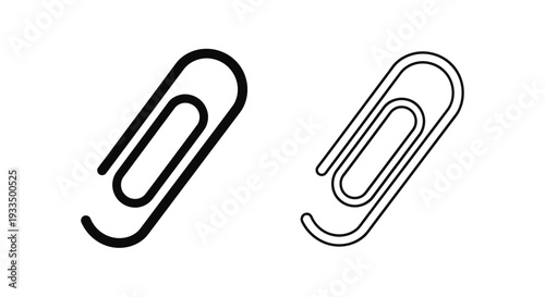 Paper clip icons set Vector