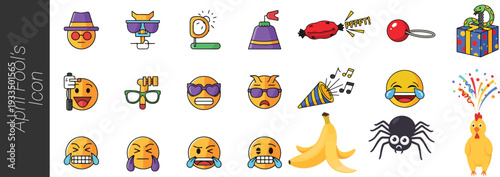 Jester fools hat icons set. Simple illustration Jester fools hat vector icons for web April Fool's Day