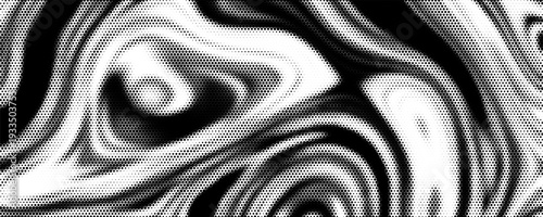 Quadro su tela Abstract wave pattern formed by dissolving black and gray squares on a white bac