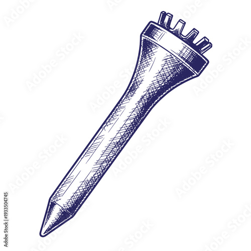Illustration of a blue golf tee on white background  golfing equipment