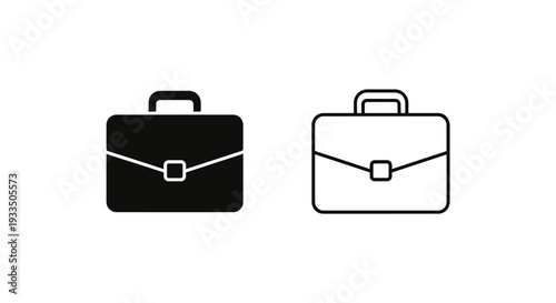 Black and white briefcase Vector