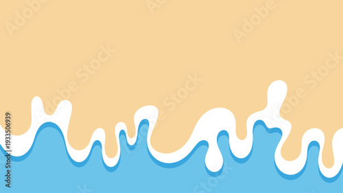 Beach sand water waves illustration