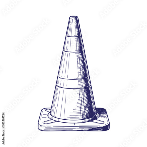illustration of a traffic cone on white background