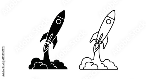 Rocket launch illustration Vector