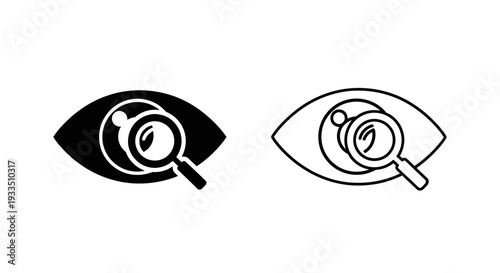 Eye with magnifying glass Vector