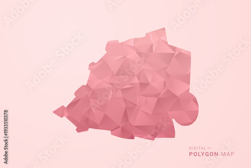 Holy See Map - Polygon Style Vector Illustration in Soft Pink Valentine Theme, Low Poly Geometric Design, Isolated on Pastel Background.