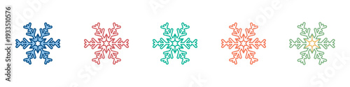 Snowflake Icon Set Multiple Style Collection