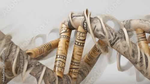 Money spiral cash swirl dollar curl currency motion financial abstract wealth concept economic metaphor twisted banknote paper money art investment idea swirling money spiral dna helix sculpture