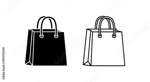 Two shopping bags icon Vector