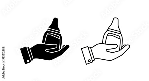 Hand holding ice cream cone Vector