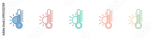 Temperature Icon Set Multiple Style Collection