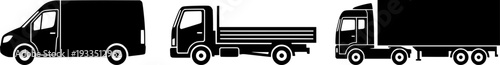 van, truck and lorry icon. simple flat design
