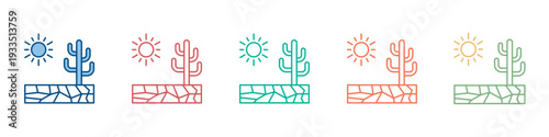 Drought Icon Set Multiple Style Collection