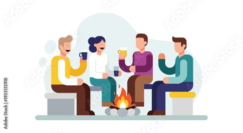 Group of Friends Enjoying Drinks Together.