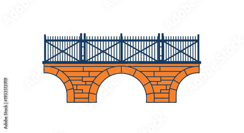 Illustration of a railway bridge with arches.