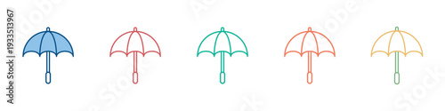 Umbrella Icon Set Multiple Style Collection