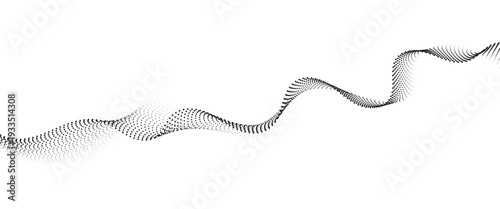 Flowing Dot Wave halftone gradient pattern on transparent background
