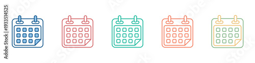 Calendar Icon Set Multiple Style Collection