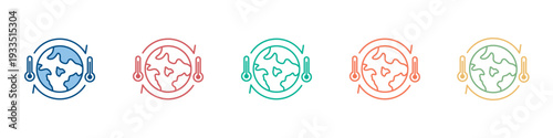 Climate Change Icon Set Multiple Style Collection