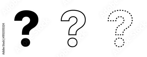 Question Mark Icon Set Vector in Solid Outline and Dotted Styles
Help FAQ Support Symbol Collection on Transparent Background PNG