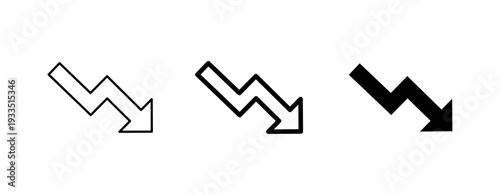 Downward Arrows Icon Set Vector in Multiple Styles
Decline Decrease Trend Symbols on Transparent Background PNG