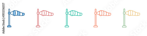 Windsock Icon Set Multiple Style Collection