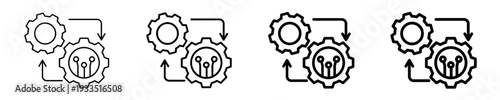 Process Automation  Icon Set Different Style Collection
