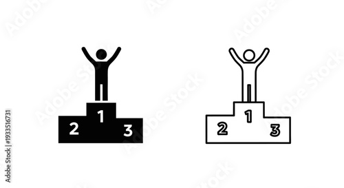 Celebration podium icons Vector