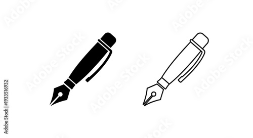 Two pens, fountain pens Vector