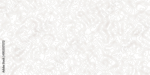 Gray topographic contour lines map pattern on white background