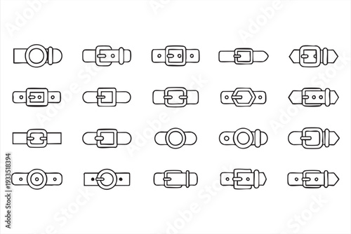 Fashion Belt and Buckle Icon Collection for Wardrobe and Style Concepts