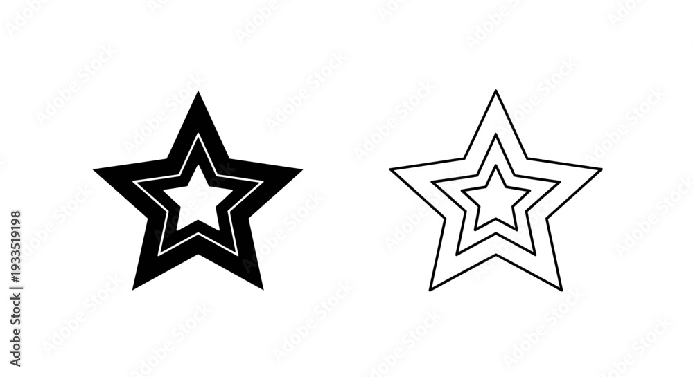 Obraz premium Black and white star Vector