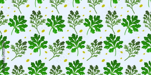 Vintage seamless floral pattern design featuring a vector illustration of spring flowers, green leaves, and nature elements for a decorative textile wallpaper or summer plant ornament background