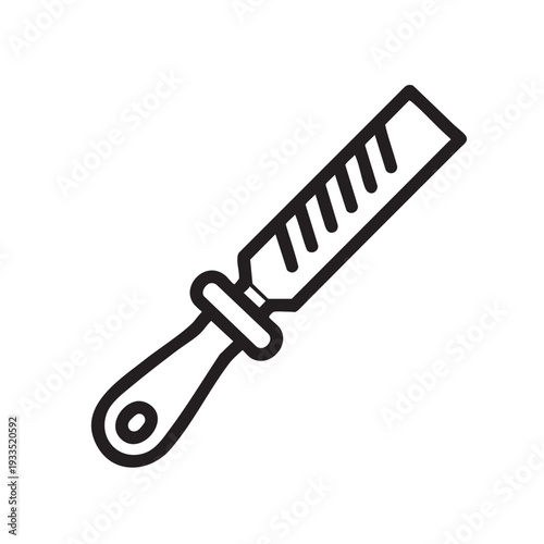 A simple line drawing of a fillet knife on a plain background from a straightforward angle