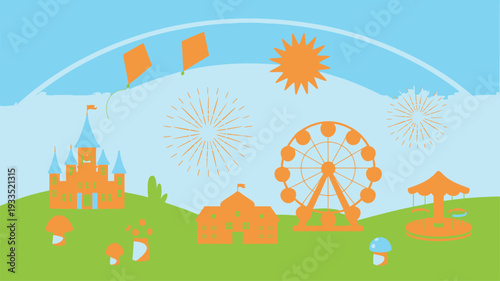 Amusement park fair landscape