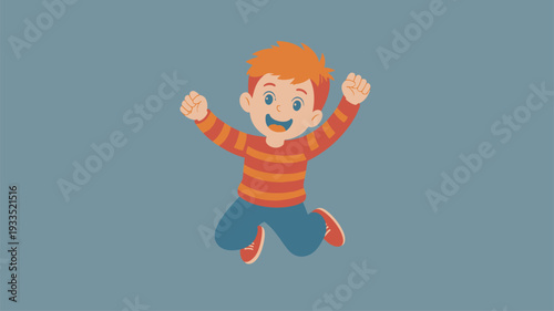 Boy jumping fun activity