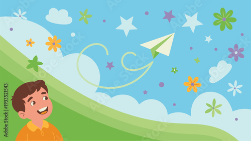 Boy Paper Airplane Dreams