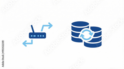 Set of 2 network and database icons vector