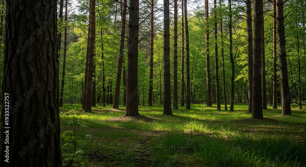 Obraz premium Forest trees sunlight nature