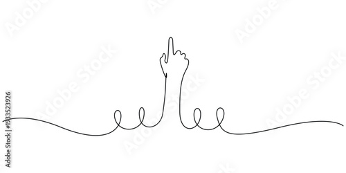 Continuous one line drawing art piece of a hand gesture vector design